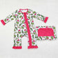 Baby Infant Girls Rompers Christmas Hearts Bamboo Ruffles Rompers LR1337