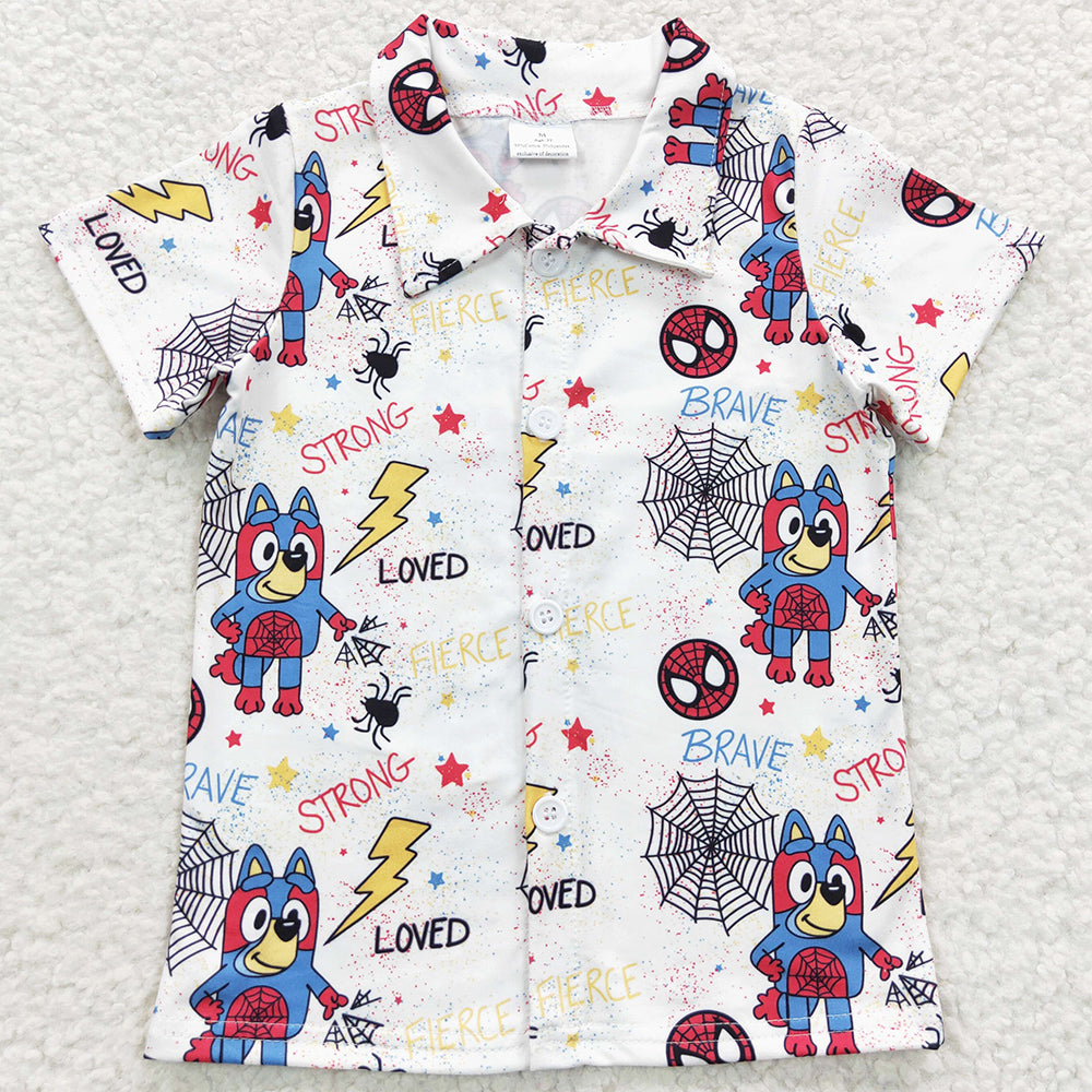 Baby Boys Clothes T-shirts Halloween Dogs Short Sleeve Shirts Tops BT0223