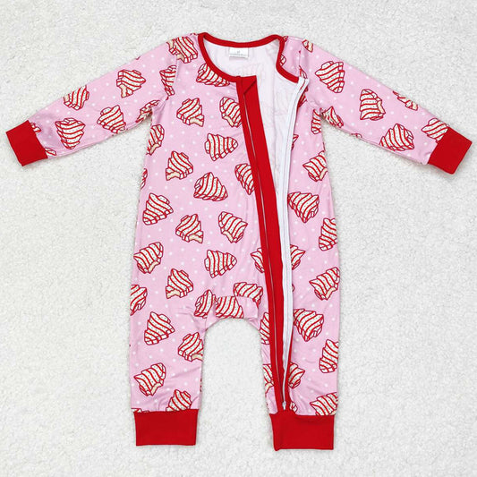 Baby Girls Rompers Christmas Tree Cake Zip Rompers LR1428