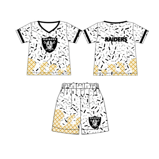 preorder(moq 5) Baby Boys Raiders Team Short Sleeve Tee Shirt Shorts Clothes Sets 5.29