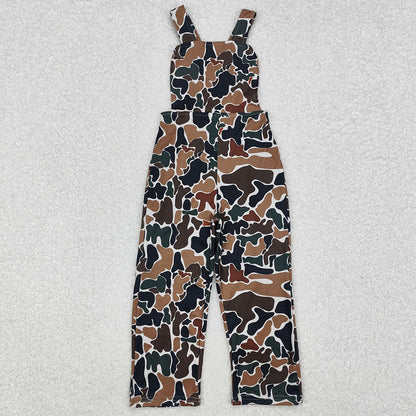 Baby Boys Jumpsuits Dark Brown Camo Straps Jumpsuits SR1988