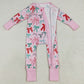 Baby Girls Rompers Pink Long Sleeves Colorful Bows Zipper Rompers LR2266 6.24
