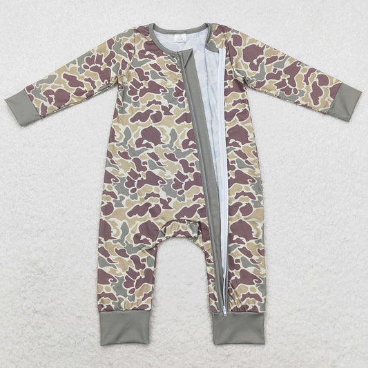 Baby Infant Boys Rompers Camo Fall Zip Bamboo Rompers LR1451