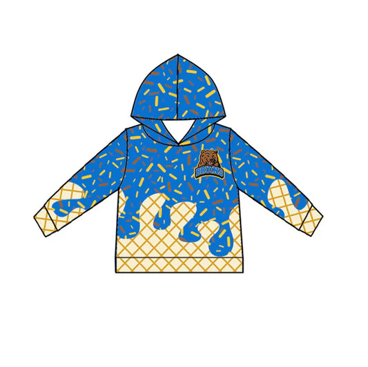 Preorder(moq 5) blue brown ice cream sprinkle toddler kids team hoodie 8.18