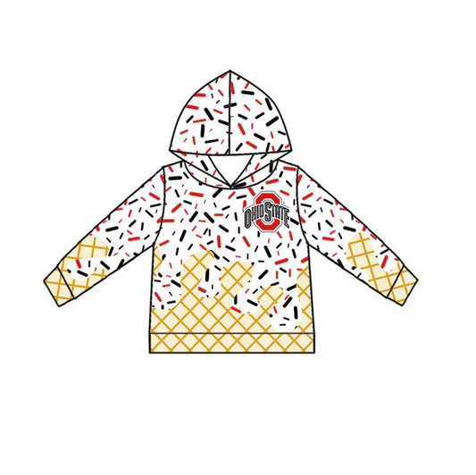 Preorder(moq 5) O red ice cream sprinkle toddler kids team hoodie 8.18