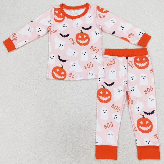 Baby Boys Pajamas Grey Ghost Pumpkin Long Sleeve Shirt Pants Pajamas Sets BLP0476