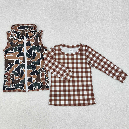 Baby Boys Clothes Tops Camo Hunting Tops Vest 2pcs Sets BT0857