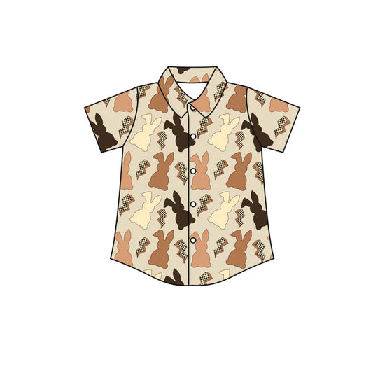 Preorder(moq 5) Baby Boys Rabbits Lightnings Easter Button Shirts Top 10.24