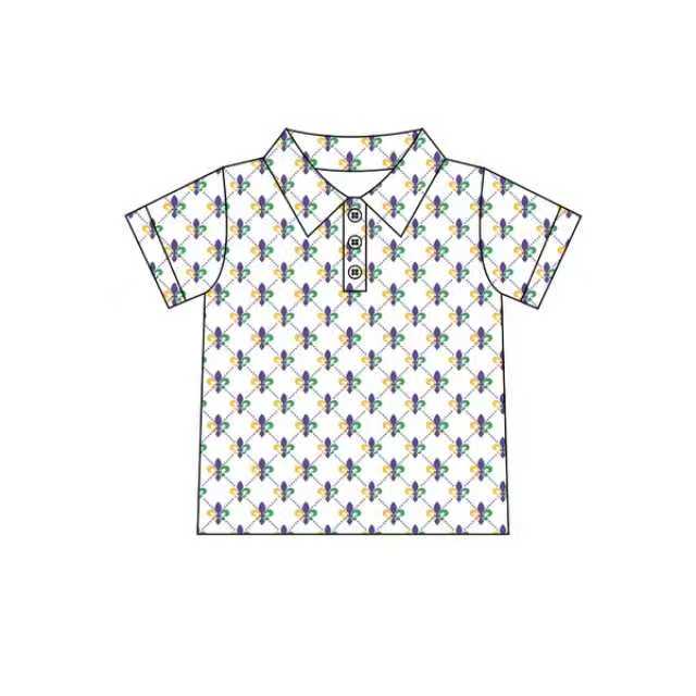 Preorder (moq 5)Baby Boys Anchors Checked Button Mardigras Polo Shirts Top 9.20