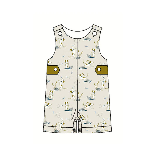 Preorder(moq 5)Baby Infant Boys Sleeveless Dogs Bees Button Rompers 5.15