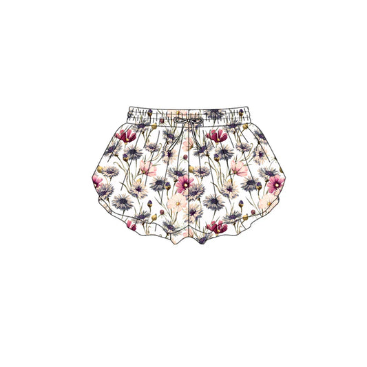 Preorder (moq 5)Baby Girls Colorful Flowers Ruffle Shorts Bottom 1.9