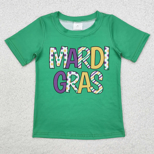 Baby Boys T-shirts Mardi Gras Green Tee Shirts Tops BT0995