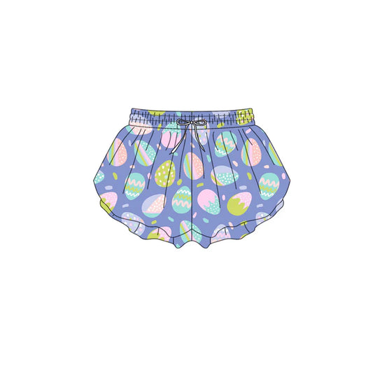 Preorder (moq 5)Baby Girls Colorful Eggs Sprinkles Easter Ruffle Shorts Bottom 1.9