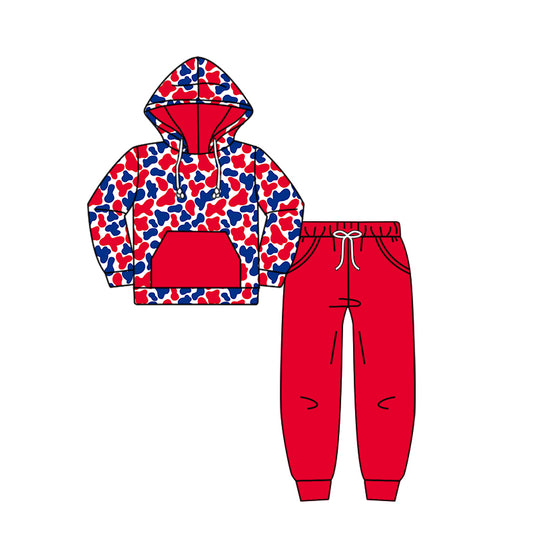 Preorder(moq 5) Baby Boys Long Sleeves Red Pockets Button Hoodies Pants Set 8.16
