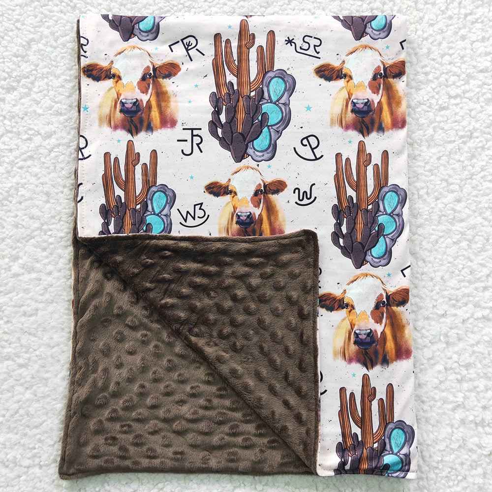 Baby Kids Blankets Western Cactus Cow Blankets BL0050