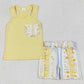 Baby Girls Clothes Yellow Vest Shirt Flowers Shorts Clothes Sets GSSO1788