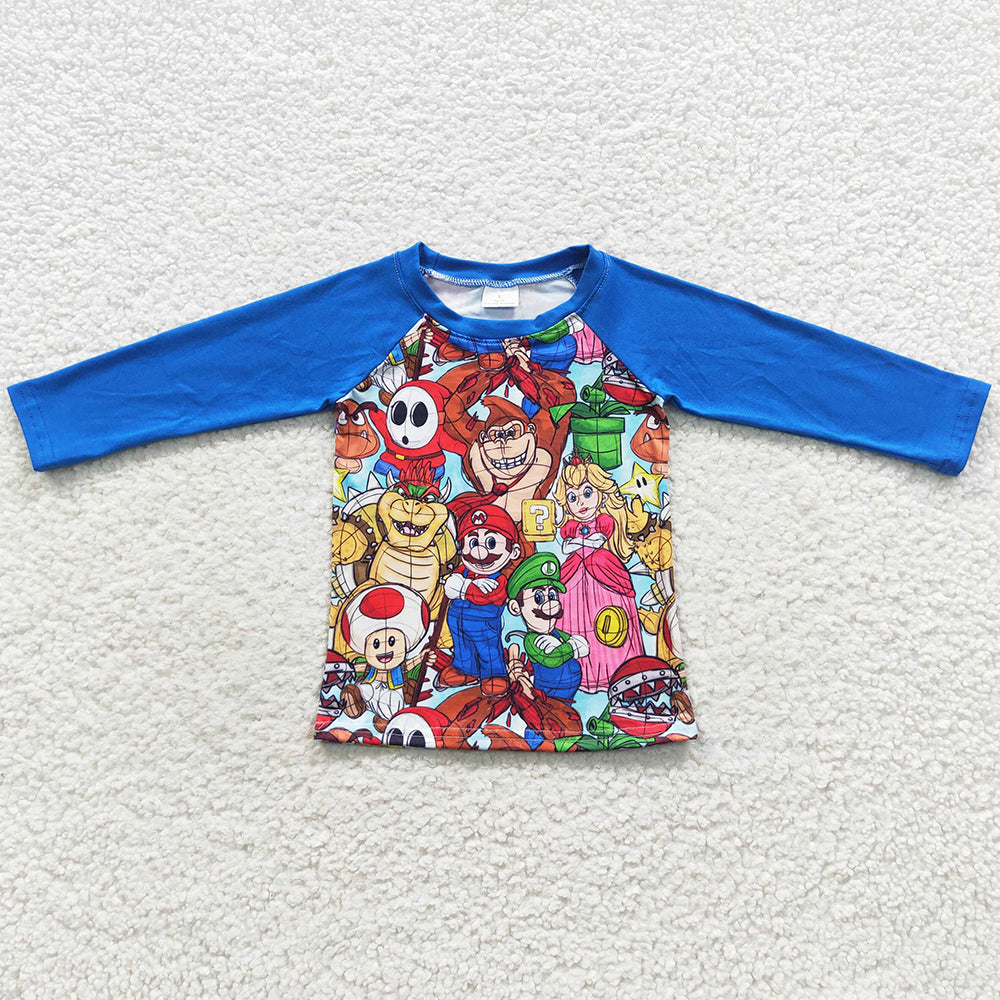 Boutique Cartoon Print Boys T-shirt Long Sleeve Top BT0264