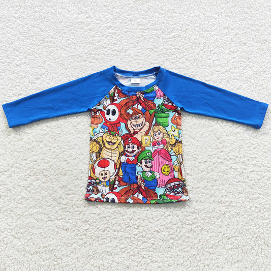 Boutique Cartoon Print Boys T-shirt Long Sleeve Top BT0264