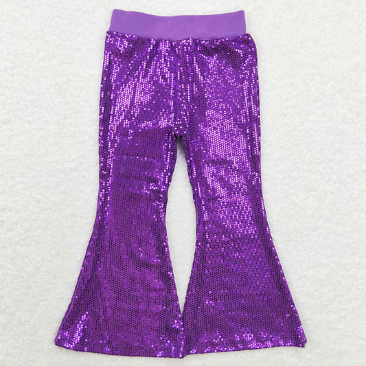 Baby Girls Pants Sequin Purple Bell Bottom Pants P0500