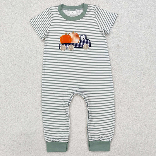 Baby Infant Boys Rompers Pumpkin Truck Short Sleeve Rompers SR1958