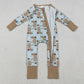 Baby Boys Rompers Boots Stars Plaid Western Two Way Zip Convertible Rompers LR2734 11.1