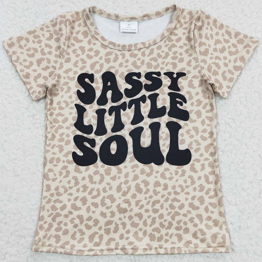 Baby Girls Clothes Top Little Sassy Soul Short Sleeve Girls T-shirts GT0184