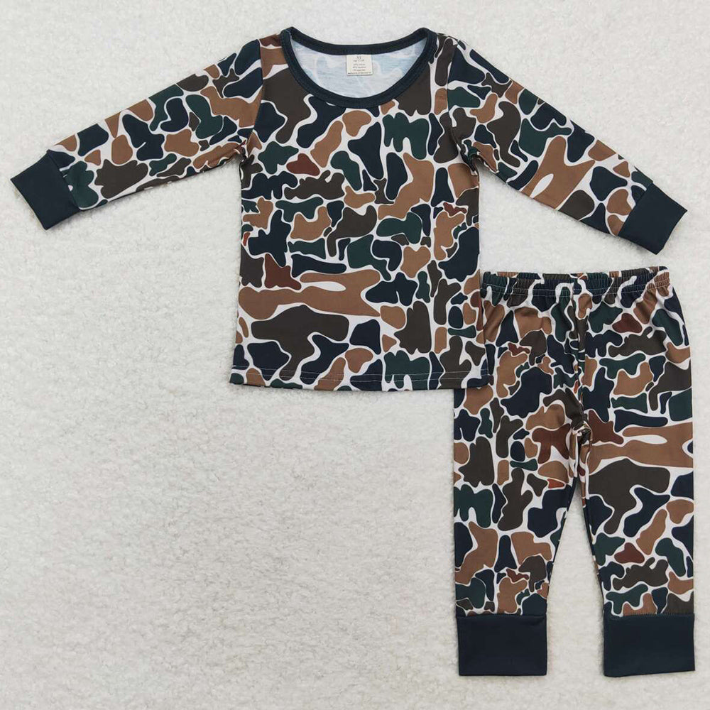 Baby Boys Pajamas Fall Brown Camo Bamboo Pajamas Sleepwear Sets BLP0708