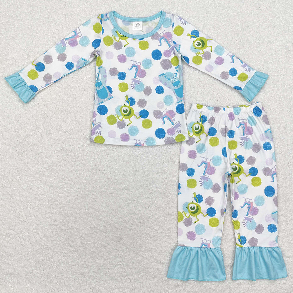 Baby Girls Pajamas Blue Bamboo Pajamas Sets GLP1345