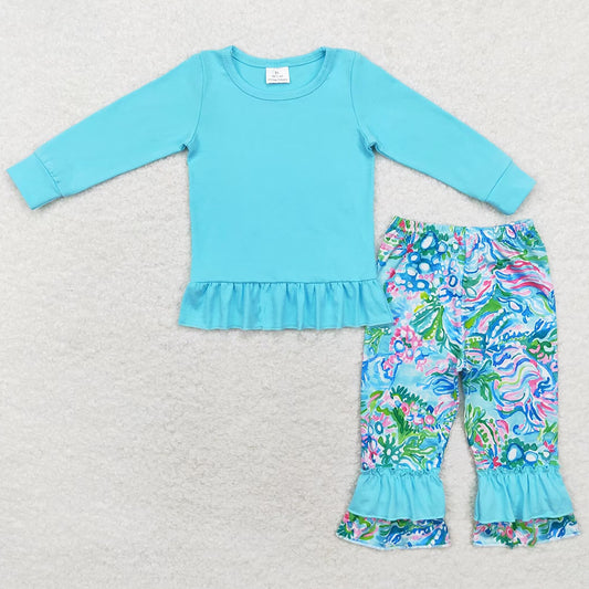 Baby Girls Clothes Long Sleeve Shirt Seaweed Pants Clothes Sets GLP1458