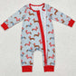 Baby Infant Boys Rompers Christmas Dogs Bamboo Zip Rompers LR1082