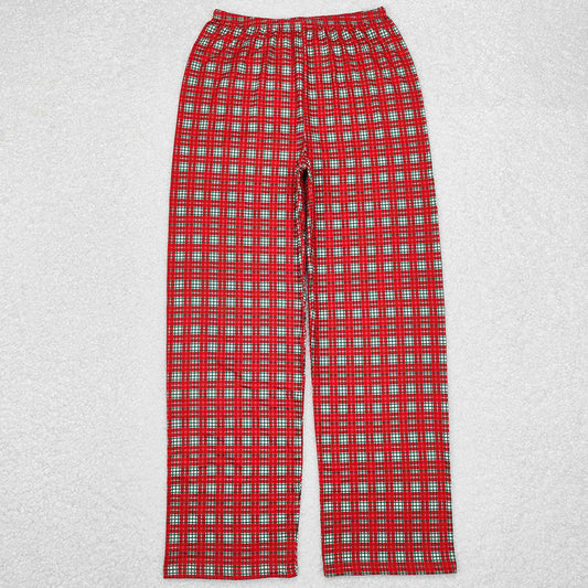 Adult Women Pants Christmas Plaid Cartoon Pocket Bottom Pants Pajamas P0569