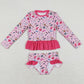 Baby Girls Swimsuits Fashion Long Sleeve Top Bummie Swimsuits S0293