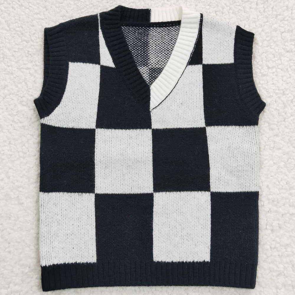 Baby Kids Sweater Vest Children Black White Vest Sweaters GT0187