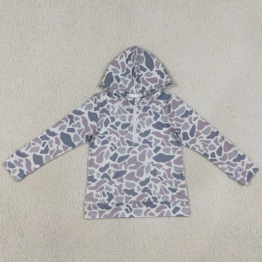 Baby Boys Clothes Long Sleeve Southern Camo Zip Pocket Hoodies Tops BT1849