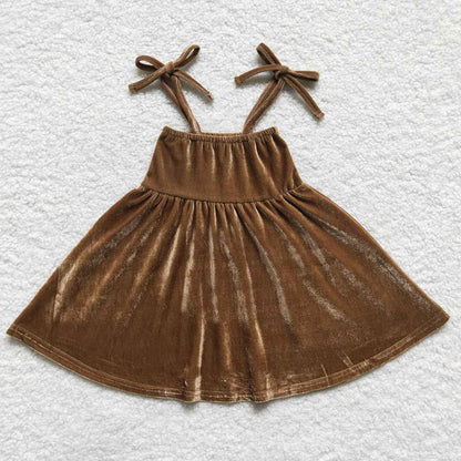 Fashion Baby Girls Clothes Velvet Dress Sets GLD0289