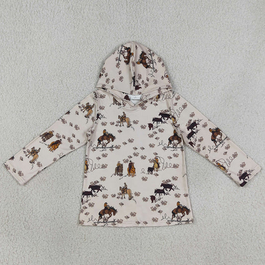 Baby Boys Clothes Long Sleeve Horse Rodeos Western Hoodies Top BT1843
