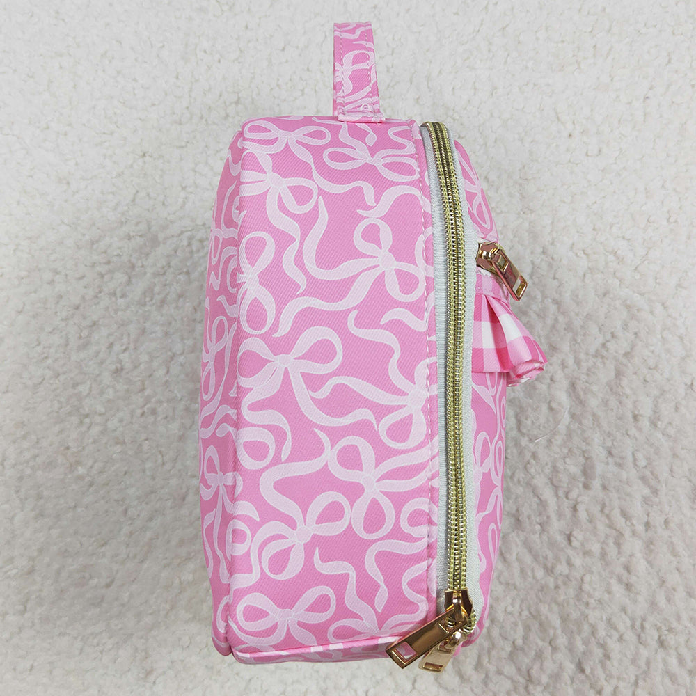 Baby Girls Lunch Boxes Pink Bows Plaid Ruffle School Bags Lunch Boxes BA0310 8.6