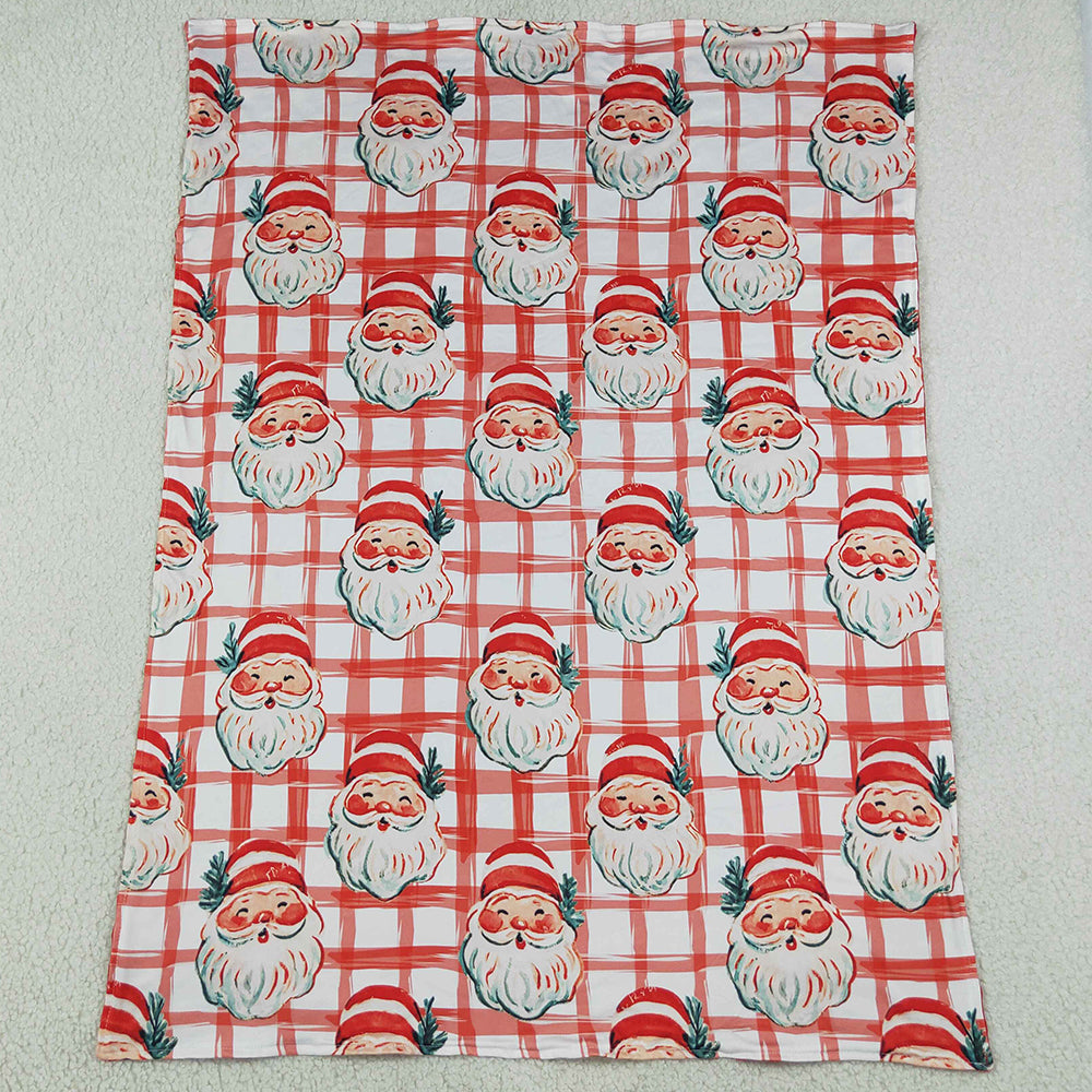 Baby Girls Blankets Red Checked Santa Christmas Blankets BL0265