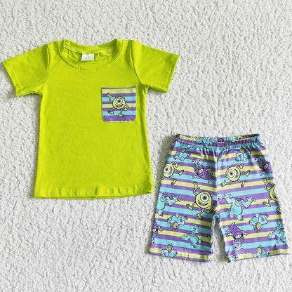 Baby Girl Clothes Summer Cartoon Print Cute Toddler Girls Clothing Boys Outfits GSSO0077