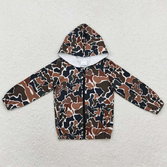 Baby Girls Hoodies Tops Camo Hooded Long Sleeve Zip Jackets Tops GT0635