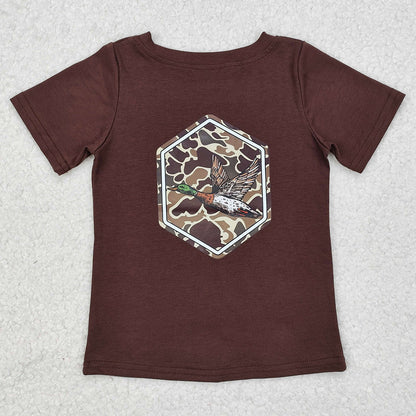 Baby Boys T-shirts Brwon Camo Duck Short Sleeve Tee Shirts Tops BT1090