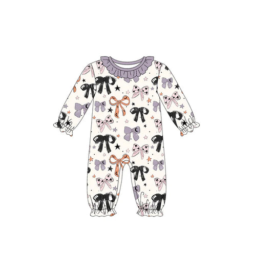 Preorder (moq 5)Baby Girls Long Sleeves Colorful Bows Stars Plaid Ruffle Pant Romper 6.13