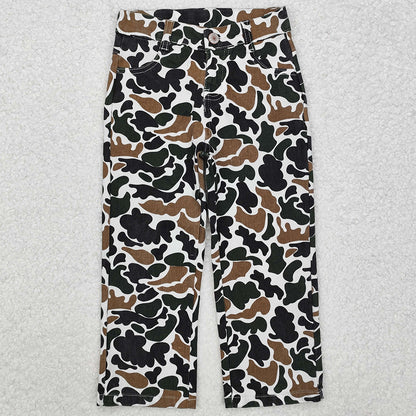 Baby Boys Jeans Pants Brown Duck Camouflage Denim Strait Pants P0594