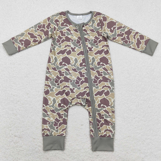 Baby Infant Boys Rompers Camo Fall Zip Bamboo Rompers LR1451