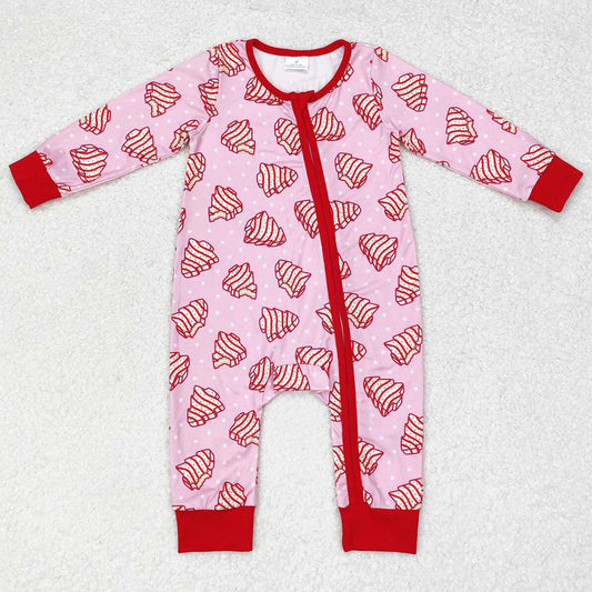 Baby Girls Rompers Christmas Tree Cake Zip Rompers LR1428