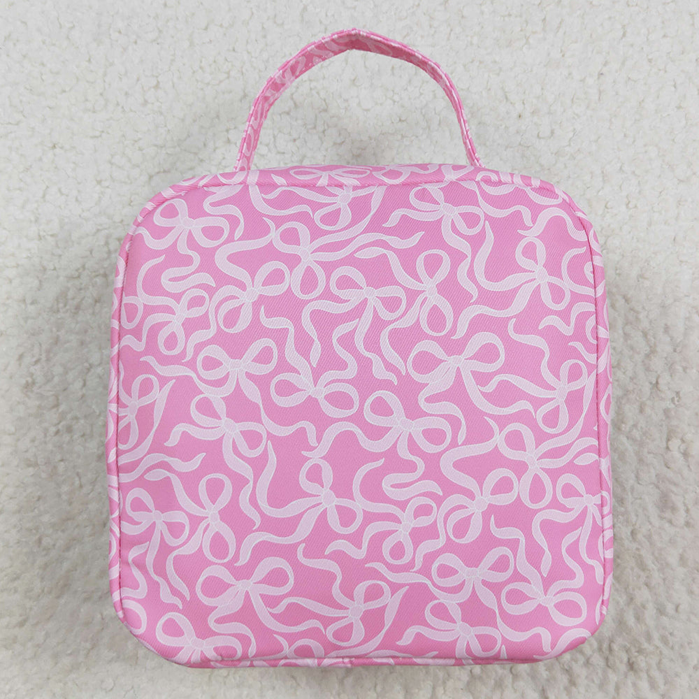 Baby Girls Lunch Boxes Pink Bows Plaid Ruffle School Bags Lunch Boxes BA0310 8.6