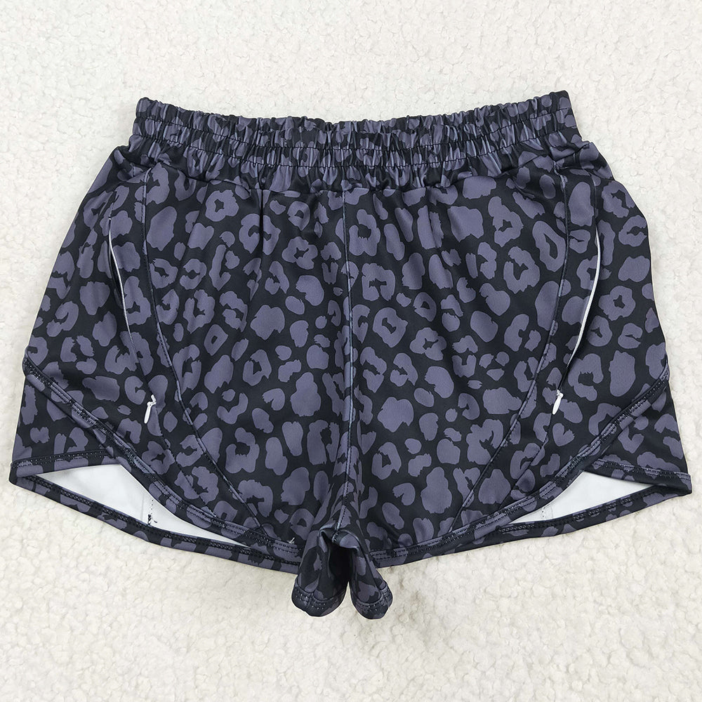 Adult Women Shorts Black Leopard Yoga Summer Shorts SS0471 5.21
