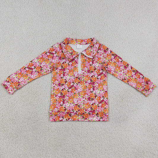 Baby Girls Clothes Embroidery Deer Olive Long Sleeve Zip Pocket Hunting Pullovers Top GT1694