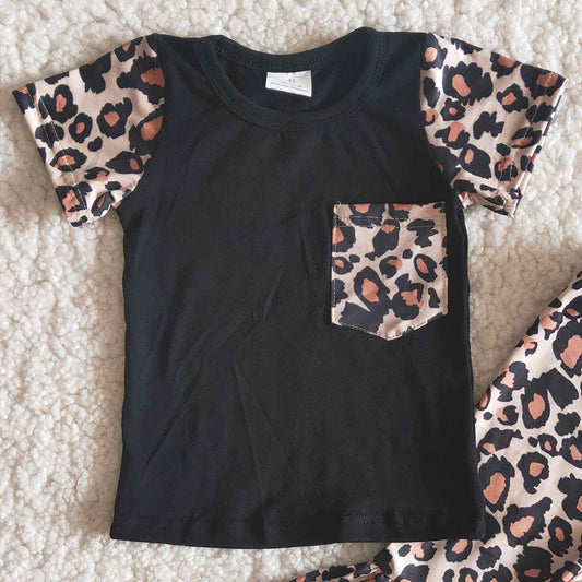 Kids Clothes Fashion Leopard Baby Girls Clothes Outfits Children Clothes B15-14