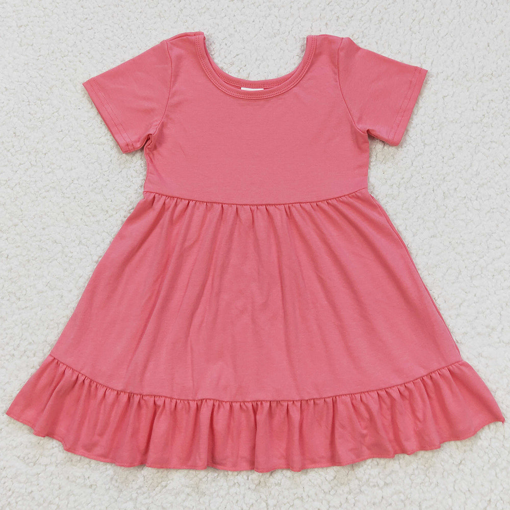 Pink Baby Girls Dress Short Sleeve Cute Dresses GSD0475